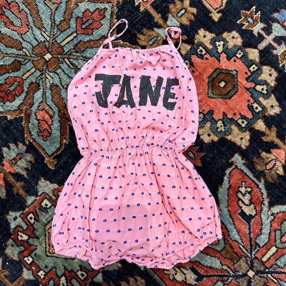 Bobo Choses Pink Polka Dot 'JANE' One-Piece Romper